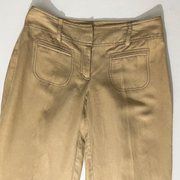 Cache Linen Blend Vintage Tan Pant Suit | Size XS for jacket; 0 for pants | EUC - Picture 9 of 15